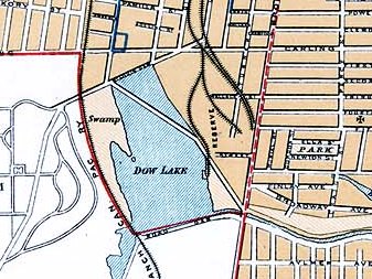 Cropped Map of Dow's Lake